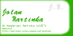 jolan martinka business card